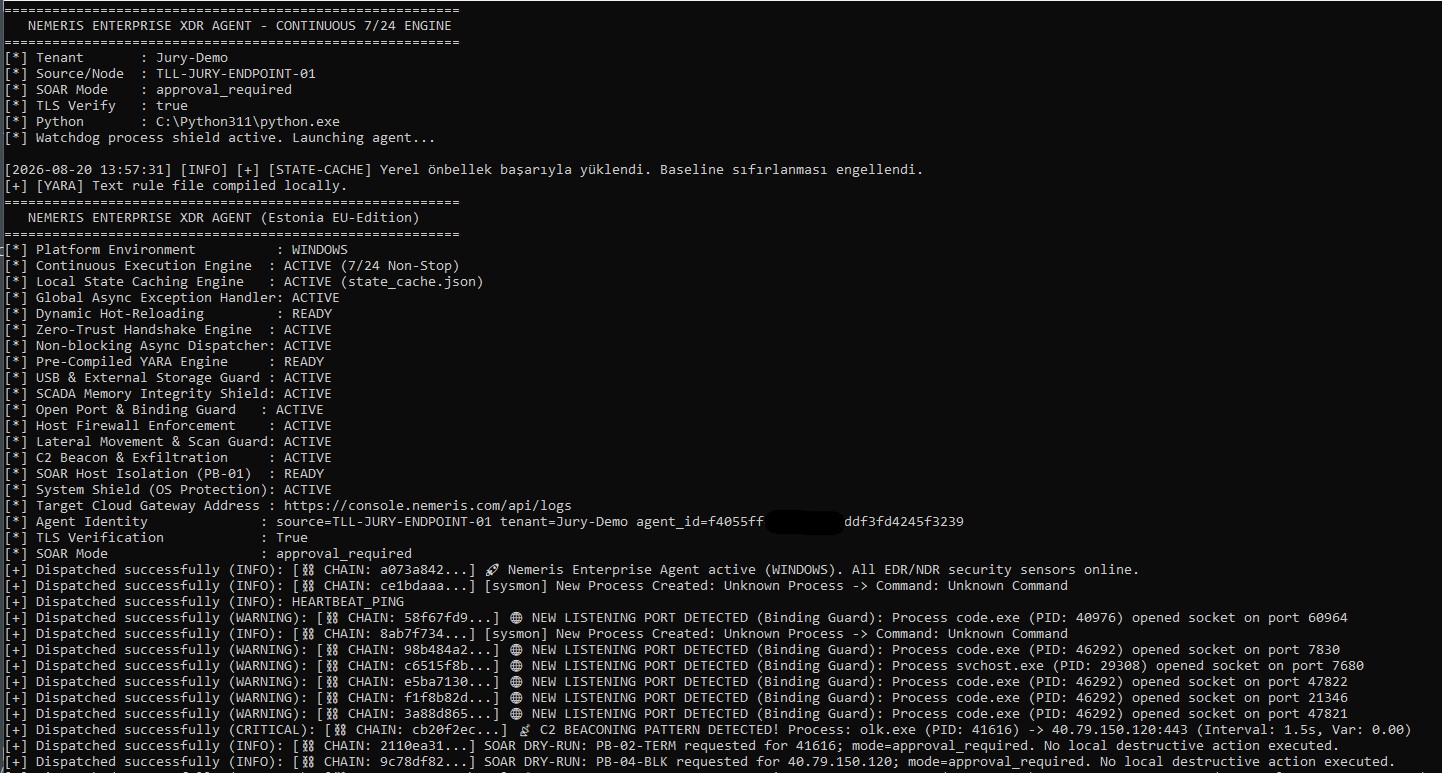 Nemeris CyberCore — Persistent Endpoint XDR Agent